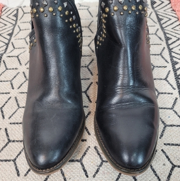 LUCKY BRAND KENDY BLACK STUDDED BOOTIES, SZ 10 - Picture 4 of 14